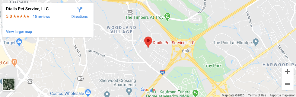dtails pet service Google maps result